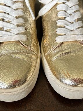 Frye Metallic Gold Leather Sneakers